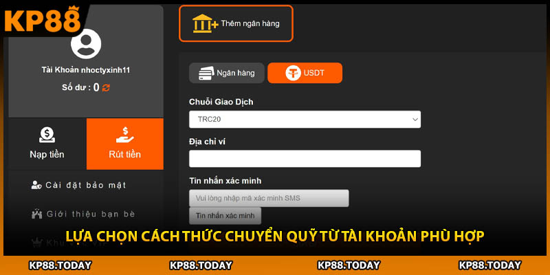 Lựa chọn cách thức chuyển quỹ từ tài khoản phù hợp